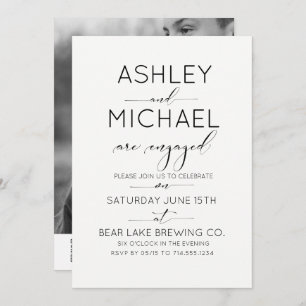 Invitation Typographie de calligraphie Code QR Engagement Par