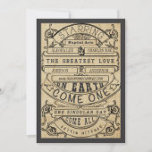 Invitation Typographie de campagne rustique Billet d'invitati (Dos)