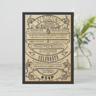 Invitation Typographie de campagne rustique Billet d'invitati