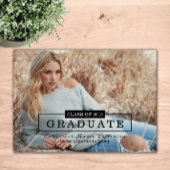 Invitation Typographie de classe moderne Diplôme photo | Noir