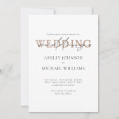 Invitation TYPOGRAPHIE DE CUIVRE Mariage de script lettres ma (Devant)