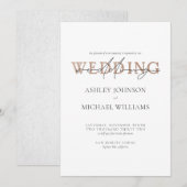 Invitation TYPOGRAPHIE DE CUIVRE Mariage de script lettres ma (Devant / Derrière)