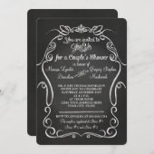 Invitation Typographie de défilement du tableau rouge dans le (Devant / Derrière)