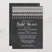 Invitation Typographie de dentelle du tableau de bord rustiqu (Devant / Derrière)