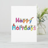 Invitation Typographie de dessin animé bâton pour joyeuses fê (Debout devant)