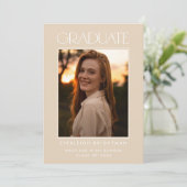 INVITATION TYPOGRAPHIE DE DIPLÔMÉ MODERNE PHOTO CARTON D'INVI (Debout devant)