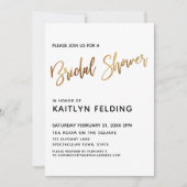 Invitation Typographie de Fête des mariées Smooth Gold Ombre (Devant)