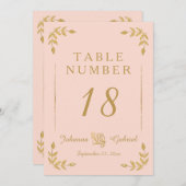 Invitation Typographie de feuille de laurier Noir chiffres de (Devant / Derrière)