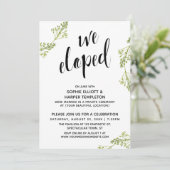 Invitation Typographie de fuite botanique Post-mariage (Debout devant)