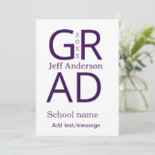 Invitation typographie de graduation moderne simple minimale  (Debout devant)