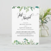 Invitation Typographie de jeunes mariés Eucalyptus verdure (Debout devant)