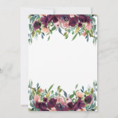 Invitation Typographie de la Fête des mariées des fleurs d'aq (Dos)