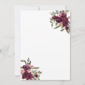 Invitation Typographie de la Fête des mariées des fleurs d'aq (Dos)