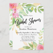 Invitation Typographie de la Fête des mariées des fleurs d'aq (Devant / Derrière)