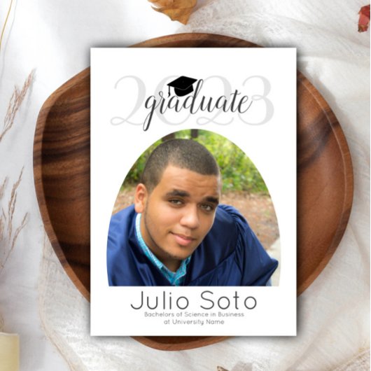 Invitation Typographie de la graduation moderne Arch 2023 Pho