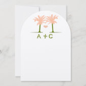 Invitation Typographie de la plage d'Olive et de Peach (Dos)