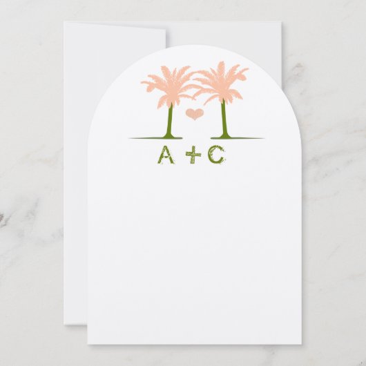 Invitation Typographie de la plage d'Olive et de Peach (Dos)