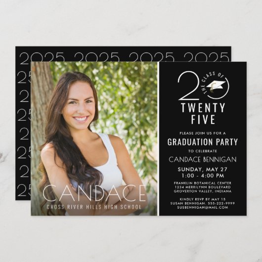 Invitation Typographie de l'année de classe moderne Photo Cas (Devant / Derrière)