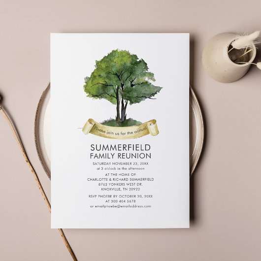 Invitation Typographie de l'aquarelle de l'arbre de la Réunio