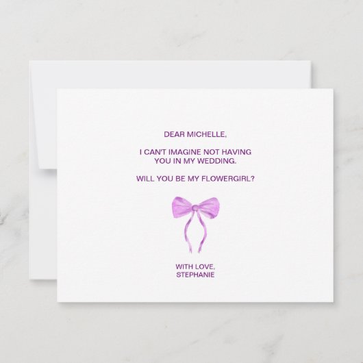 Invitation typographie de l'aquarelle violette à arc moderne (Dos)