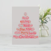 Invitation Typographie de l'arbre de Noël rouge (Debout devant)