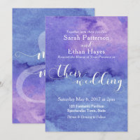 Typographie de lavage violet abstrait "Leur mariag