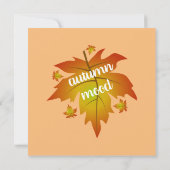 Invitation Typographie de l'humeur d'automne feuille d'érable (Dos)