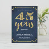 Invitation Typographie de l'or | Faux Foil 45e fête d'anniver (Debout devant)