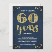 Invitation Typographie de l'or | Faux Foil 60e anniversaire (Devant)