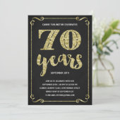 Invitation Typographie de l'or| Faux Foil 70e anniversaire (Debout devant)