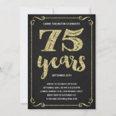Invitation Typographie de l'or| Faux Foil 75e anniversaire (Devant)