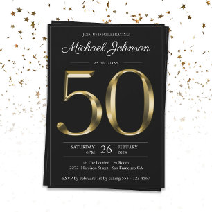 Invitation Typographie de l'or noir 50ème anniversaire