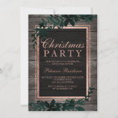 Invitation Typographie de l'or Rose bois de feuilles vertes N (Devant)