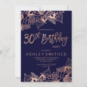 Invitation typographie de mandala de la marine rose d'or 30e  (Devant)