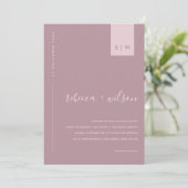 Invitation Typographie de mariage photo rose poussiéreuse min (Debout devant)