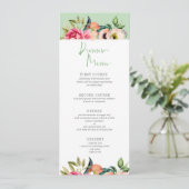 Invitation Typographie de menu de dîner de bordure de fleurs  (Debout devant)