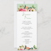 Invitation Typographie de menu de dîner de bordure de fleurs  (Devant)