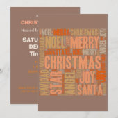 Invitation Typographie de Noël (Devant / Derrière)