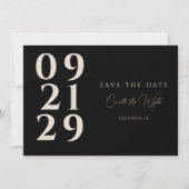 Invitation Typographie de nombre Bold Moderne B&W QR Code (Devant)