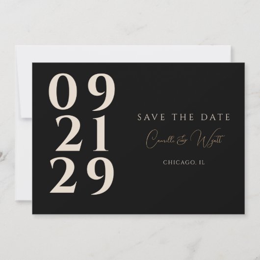 Invitation Typographie de nombre Bold Moderne B&W QR Code (Devant)