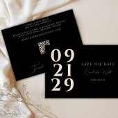 Invitation Typographie de nombre Bold Moderne B&W QR Code