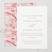 Invitation Typographie de Paisley Blush Chic pour tout annive (Devant / Derrière)