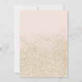 Invitation typographie de parties scintillant en or clair ros (Dos)