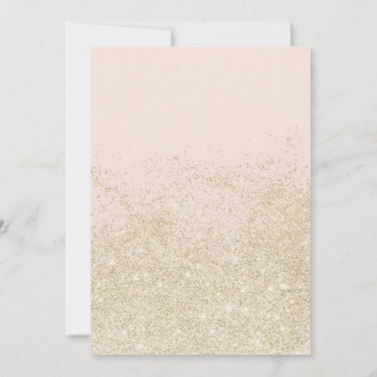 Invitation typographie de parties scintillant en or clair ros (Dos)