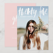 Invitation Typographie de pinceau blanc 2024 Diplôme photo (Devant / Derrière)