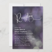 Invitation Typographie de réception de mariage à lumière boke (Devant)