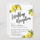 Invitation Typographie de réception de mariage aux citrons à (Devant)