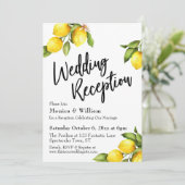 Invitation Typographie de réception de mariage aux citrons à (Debout devant)