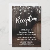Invitation Typographie de réception Fût en bois rustique et l (Devant)