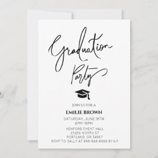 Invitation Typographie de remise de diplôme élégante et stylé